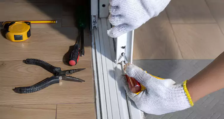 Backyard Sliding Door Track Repair in Winter Garden, FL